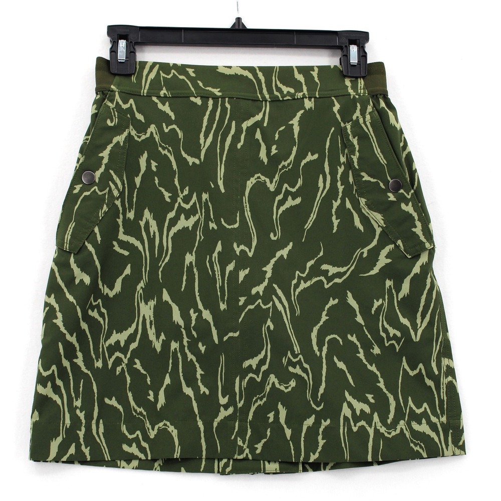 Athleta Vienna Cargo Skort Green Tiger Stripe Camo Hiking‎ Mini Skirt Womens 2